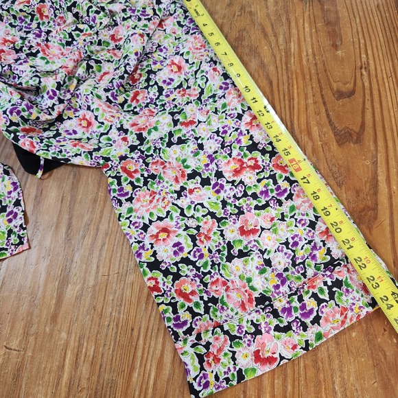 Victoria's Secret Floral Robe Gold Label Belted 3/4 Kimono Sleeve Vtg One Size - Picture 6 of 9